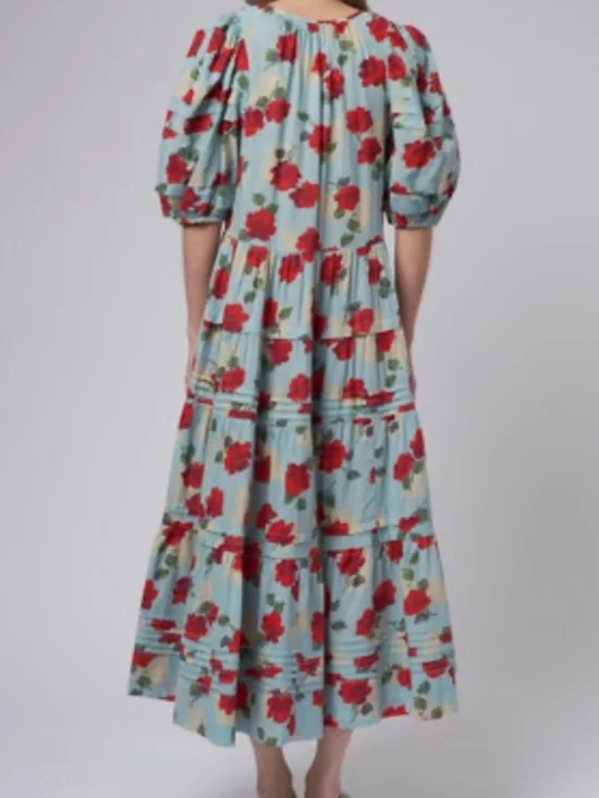The Great The Pleated Ravine Dress in Western Rose Print - Picture 3 of 8